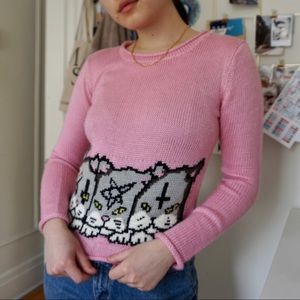 Unif pink knit cat sweater